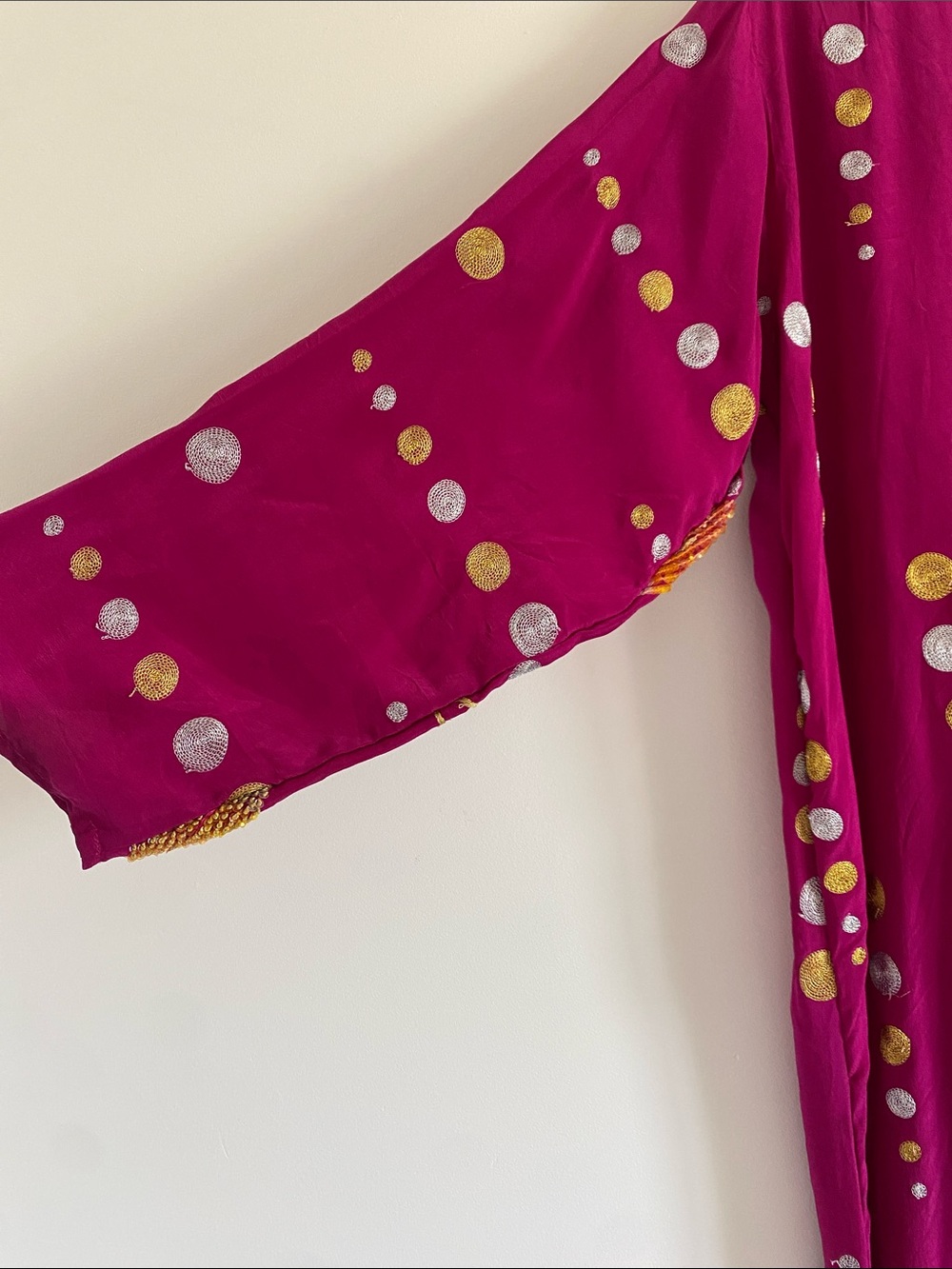 Sun Child Silk Embellished Maxi Kimono Duster | Free Size - Picture 11 of 12